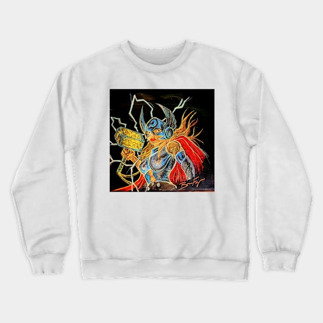 The Mighty Thor Crewneck Sweatshirt by Jagermus Prime